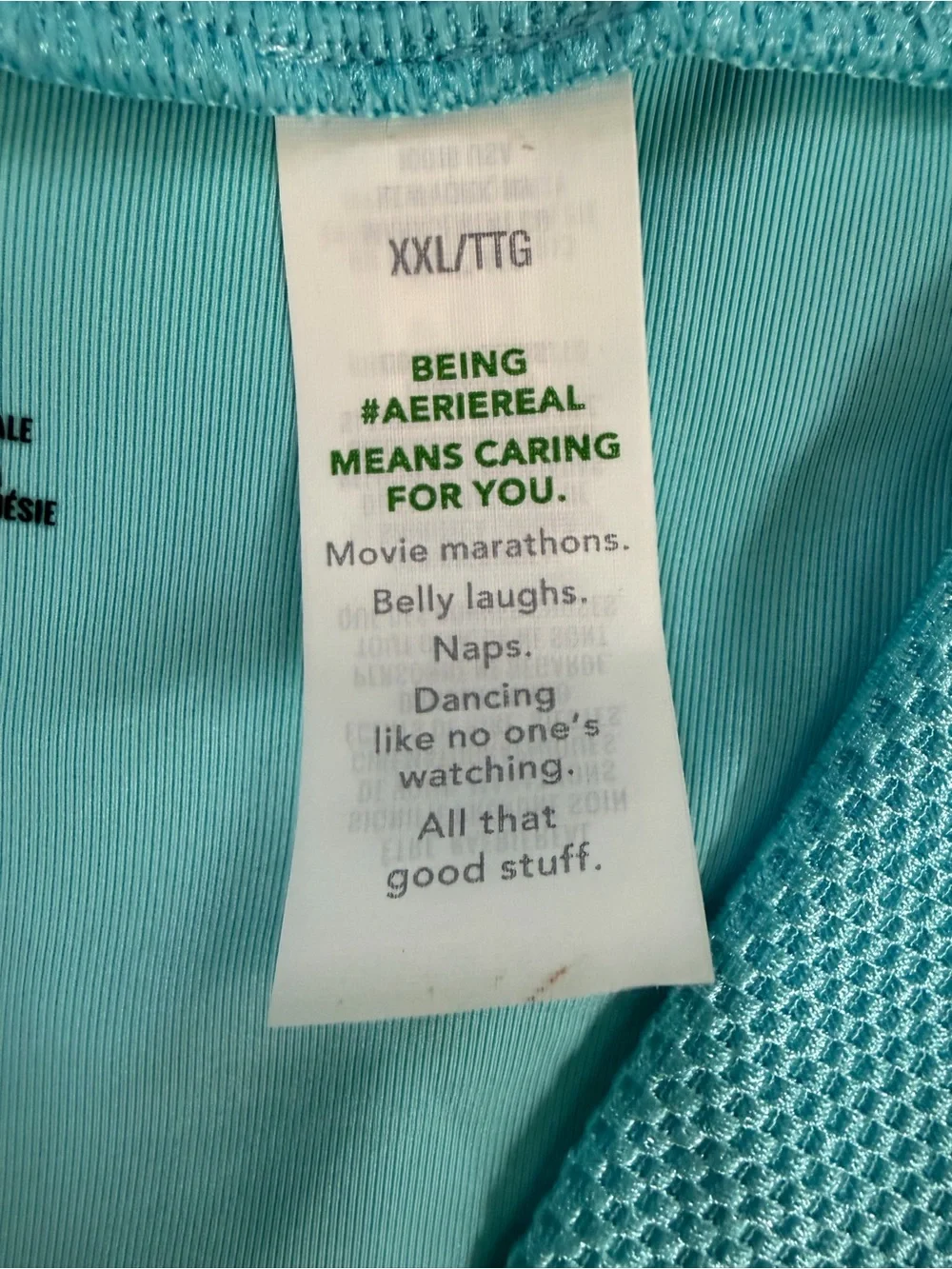 Aerie Turquoise V-Notch Bikini Top with High-Waist Bottoms Swimsuit XXL NWT